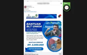 Cek Fakta: Tidak Benar Tautan Pendaftaran BLT UMKM Rp 5 Juta