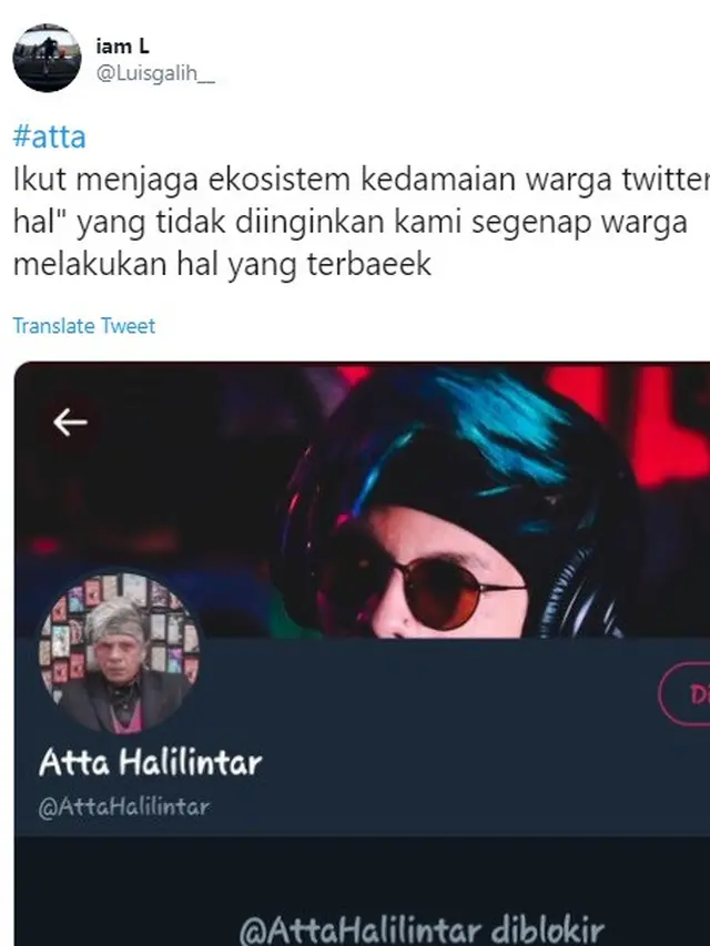 Twitter Atta diblokir