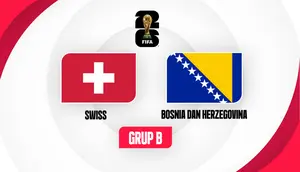 Ilustrasi Swiss vs Bosnia dan Herzegovina di Piala Dunia 2026. (Dok. Multimedia KLY)