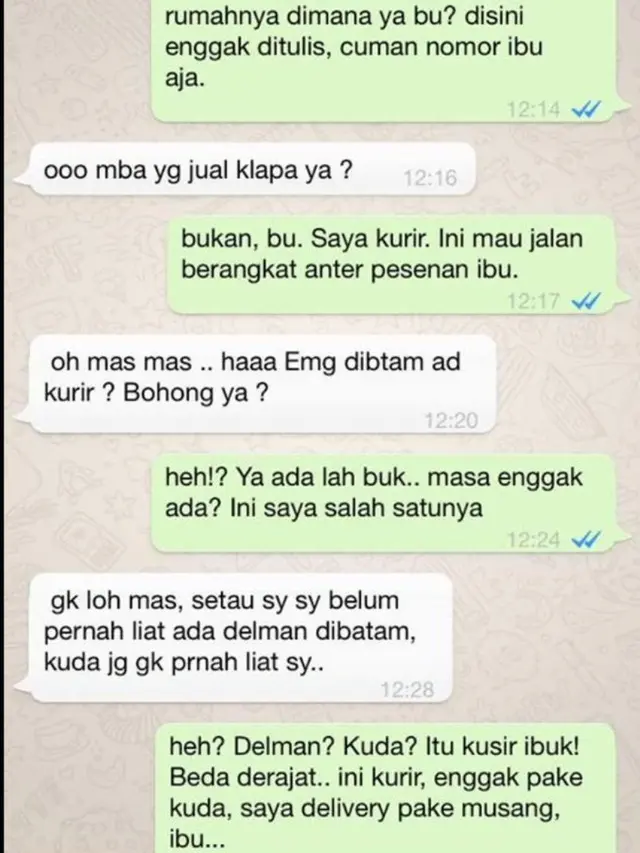 4 Isi Chat Kurir dengan Pelanggan Ini Bikin Kesal Sendiri