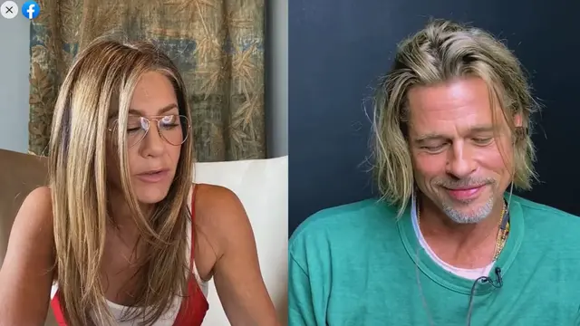 Brad Pitt dan Jennifer Aniston dalam pembacaan naskah film Fast Times at Ridgemont High (Tangkapan layar Facebook/ CoreResponse)