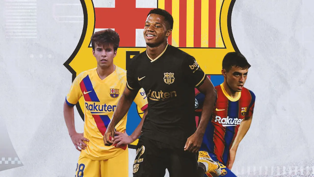 Barcelona - Riqui Puig, Ansu Fati, Pedri
