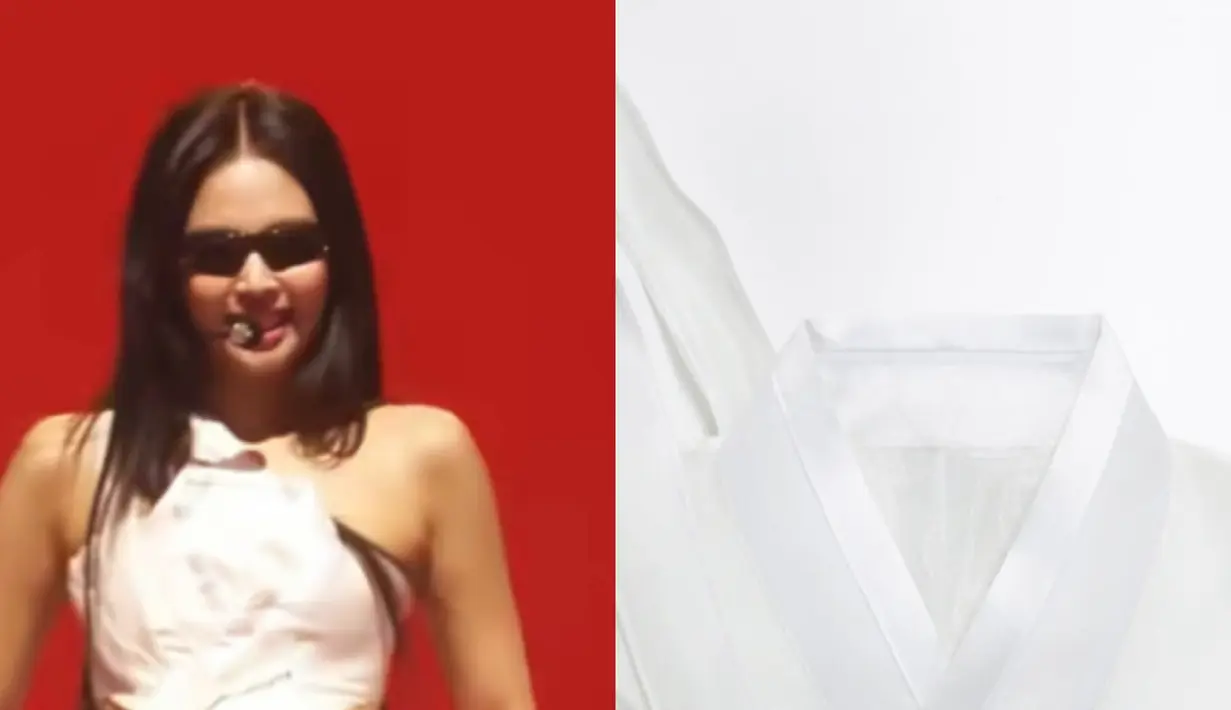 Warisan Korea Ditata Ulang Melalui Korset di panggung "ZEN" & "LIKE JENNIE" Sutra tipis tradisional Korea ditata ulang dalam bentuk korset Barat, menonjolkan ketegangan, volume, dan kekuatan feminin. [@leje.official]