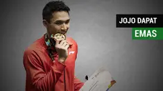 Jonatan Christie mendapatkan medali emas pada cabor bulutangkis nomor tunggal putra.
