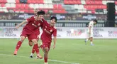 Pemain Persija Jakarta Arlyansyah merayakan gol ke gawang Arema FC pada pertandingan perebutan tempat ketiga Piala Presiden 2026 di Stadion Kapten I Wayan Dipta, Gianyar, Bali, Kamis (6/8/2026). Gol pada menit ke-73 tersebut membawa Persija kembali unggul sebelum akhirnya menutup laga dengan kemenangan 3-1 dan memastikan finis di peringkat ketiga. (KLY/Budy Santoso)
