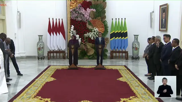 Presiden Joko Widodo atau Jokowi menerima kedatangan Presiden Republik Persatuan Tanzania di Istana Kepresidenan Bogor, Jawa Barat, Kamis (25/1/2024).