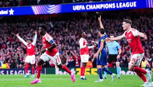 Keberhasilan melaju ke final UCL ini dibarengi dengan catatan rekor tak terkalahkan dalam 14 pertandingan beruntun. Pencapaian tersebut menjadikan The Gunners sebagai tim pertama yang mampu menjaga status unbeaten dengan jumlah laga sebanyak itu dalam satu musim. (John Walton/PA via AP)