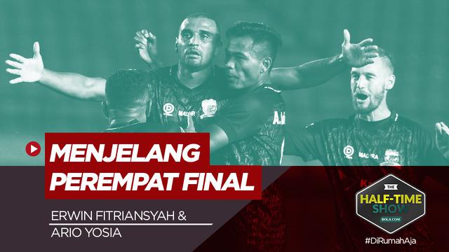Cover Half Time Show dengan tema "Banyak Kejutan di Piala Menpora 2021 dan Siapa Saja Pemain yang Bersinar?"