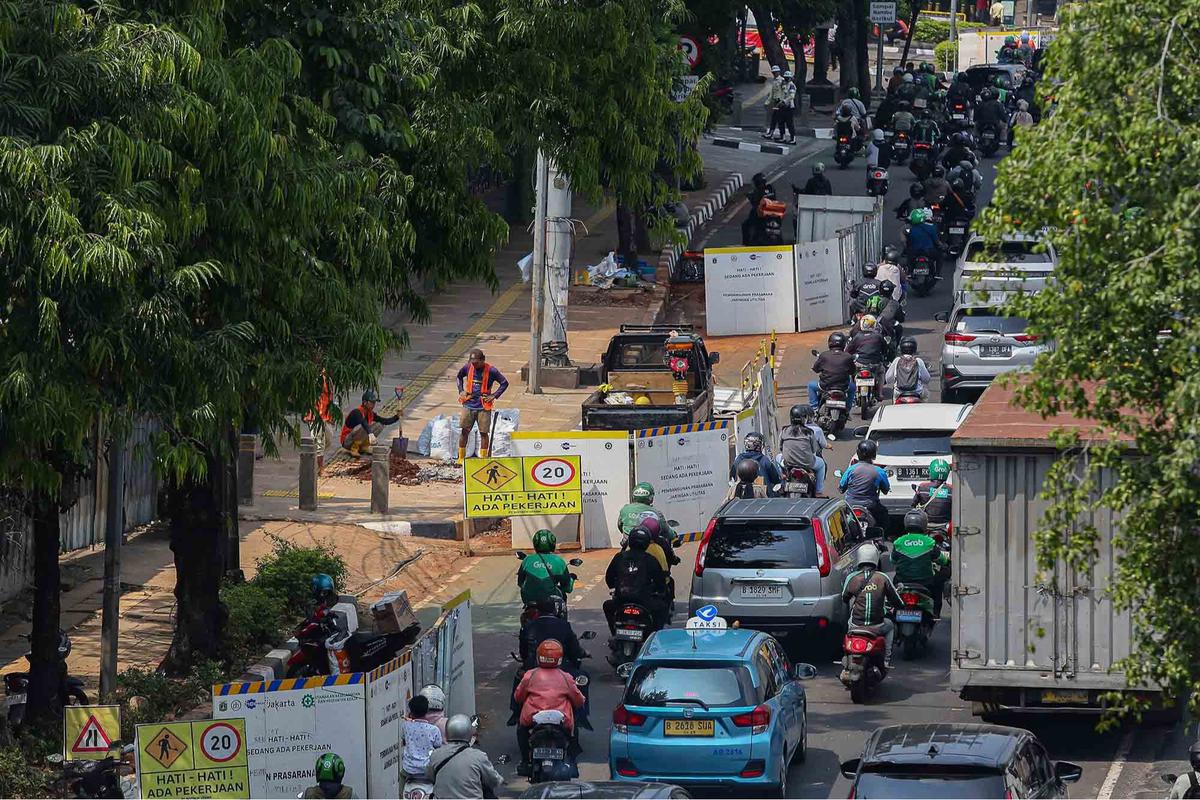 FOTO: Proyek Galian Bikin Macet di Sejumlah Titik di Ibukota Jakarta