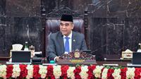 Ketua MPR RI Ahmad Muzani dalam Sidang Tahunan MPR RI 2025 yang berlangsung di Gedung Nusantara, Kompleks Parlemen, Senayan, Jakarta, Jumat (15/8/2025).