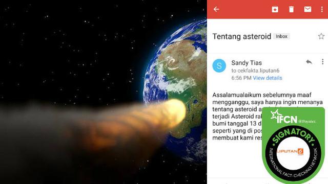 Cek Fakta - Benarkah asteroid raksasa akan menabrak Bumi pada 14 September?