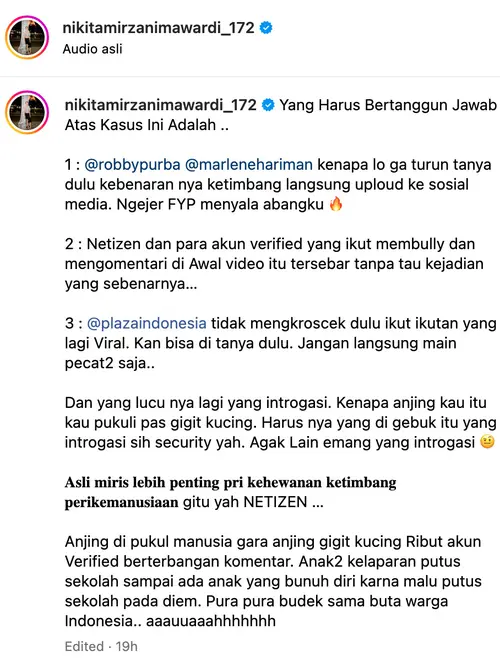 Nikita Mirzani Sebut Robby Purba Harus Tanggung Jawab Buntut Security  Dipecat karena Pukul Anjing - ShowBiz Liputan6.com