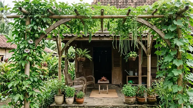 Mini Food Forest di Teras Rumah Kampung (Foto: Gemini AI)