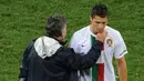 Pada edisi Piala Dunia 2010, Ronaldo berstatus sebagai pemain termahal di dunia setelah kepindahannya dari MU ke Real Madrid. Mengandalkan Ronaldo semata di pentas terakbar tentunya tak maksimal. Portugal terjungkal pada 16 besar, setelah takluk 0-1 dari Spanyol. (AFP/Carl De Souza)