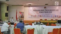 Suasana Pengajuan Bakal Calon Anggota DPR Pemilu Tahun 2019 di Kantor Komisi Pemilihan Umum (KPU) RI, Jakarta. (Liputan6.com/Herman Zakharia)