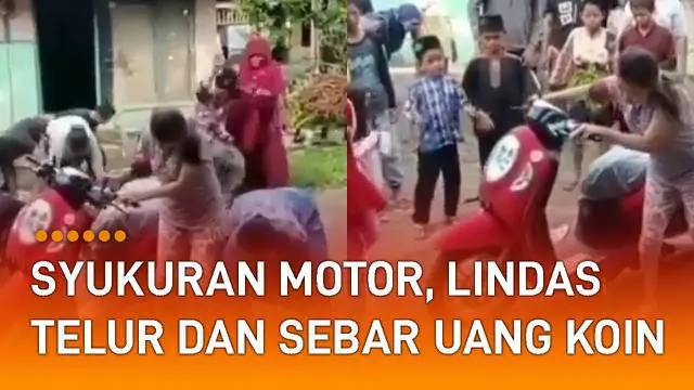 Seorang perempuan mengadakan syukuran dengan cara unik setelah memberi motor baru menarik perhatian.