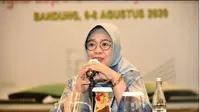 Kabiro Humas Setjen MPR Siti Fauziah menguraikan susunan acara kegiatan sidang tahunan.