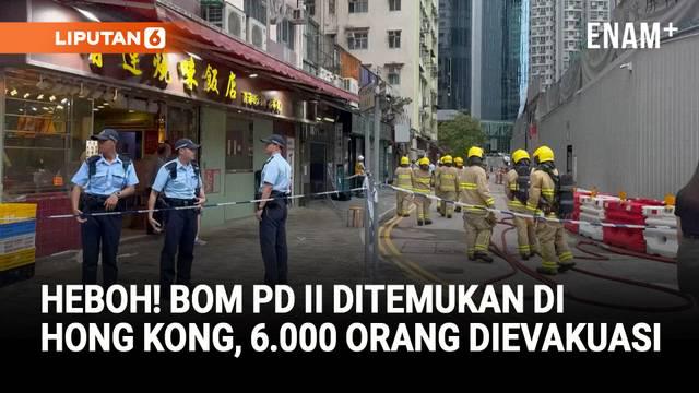 Sebanyak 6.000 orang dievakuasi setelah bom sisa Perang Dunia II seberat 450 kilogram ditemukan di sebuah lokasi konstruksi di Quarry Bay, Hong Kong.