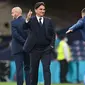 Pelatih Timnas Kroasia, Zlatko Dalic, tersenyum lebar setelah timnya mengalahkan Skotlandia dengan skor 3-1 pada laga terakhir Grup D Euro 2020 di Hampden Park, Glasgow, Rabu (23/6/2021) dini hari WIB. (Paul ELLIS / POOL / AFP)