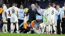 Di partai final nanti Real Madrid akan menunggu pemenang Atletico Madrid vs Barcelona, yang akan dimainkan pada Kamis (3/4) dini hari WIB. Agregat kedua tim sementara 4-4. (AP Photo/Bernat Armangue)
