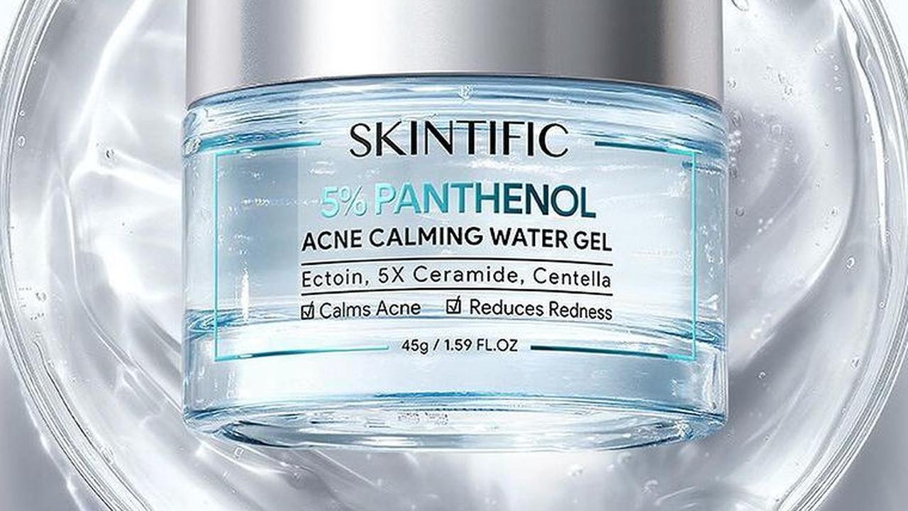 1. Skintific 5% Panthenol Acne Calming Water Gel<br>