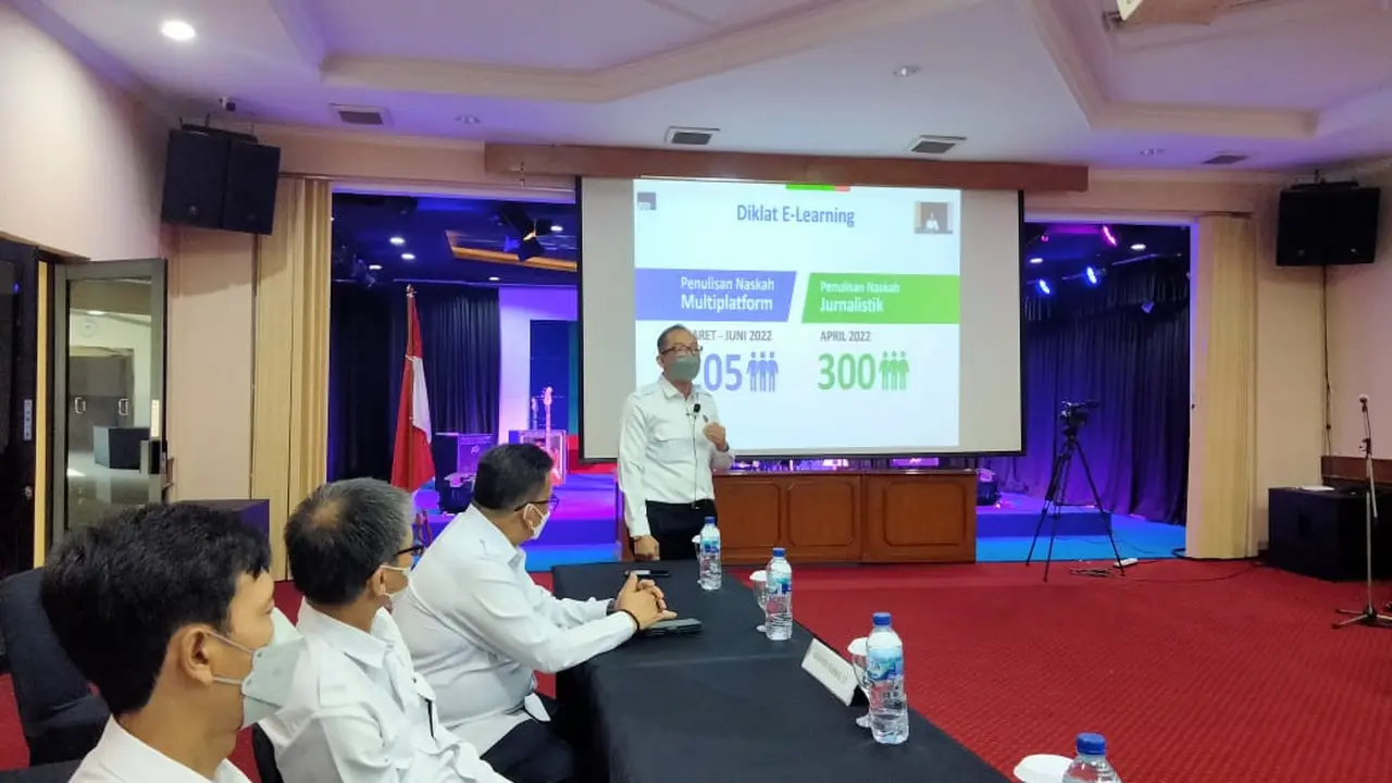 Puslitbangdiklat LPP RRI  mengenalkan sistem pembelajaran baru, yaitu melalui e-learning platform, sebagai wadah memberikan pelajaran para pegawai RRI. (Istimewa)