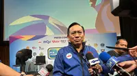 Ketua Umum PP PBVSI Imam Sudjarwo mengeklaim pihaknya berencana menggelar pertandingan grand final PLN Mobile Proliga 2024 di Indonesia Arena, Senayan, Jakarta. (Liputan6.com/Rossa Izza Amalia)