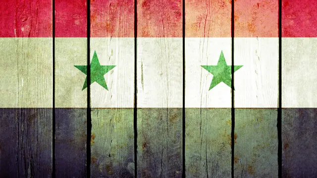 Ilustrasi bendera Suriah.