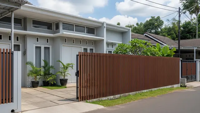 Pagar Bilah Vertikal dengan Susunan Rapi