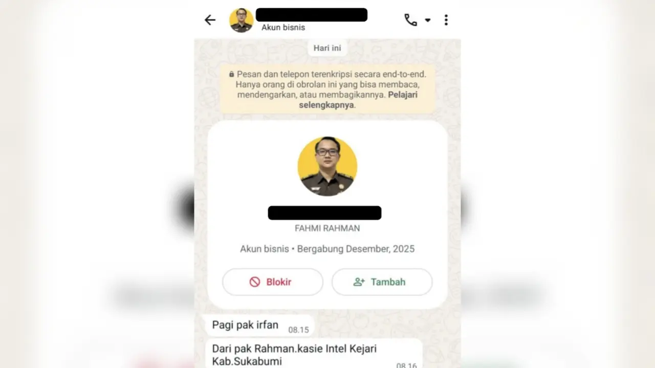 Pelaku catut nama Kasi Intel Kejari Sukabumi untuk menipu mitra SPPG