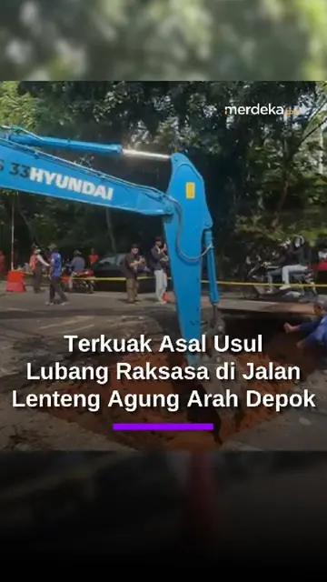 Kejutan! Terkuak Asal Usul Lubang Raksasa di Jalan Lenteng Agung Jaksel Arah Depok