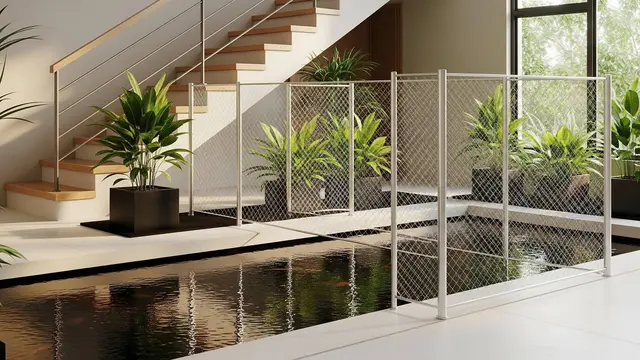 Desain Pagar Pengaman Kolam Ikan Minimalis dalam Rumah