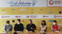 Sekjen PSBSI, Muhammad Fadil Imran, memberikan keterangan saat jumpa pers Indonesia Open 2022 di BCA Tower, Jakarta, Rabu (25/5/2022). (Bola.com/M Iqbal Ichsan)