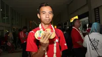 Salah seorang atlet Indonesia yang meraih empat medali di ASEAN Para Games (APG) 2015 (Liputan6/Reza Kuncoro)