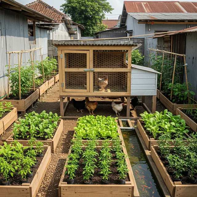 6 Hidroponik di Kandang Ayam dengan Sistem Akuaponik Sederhana, Solusi Lahan Sempit