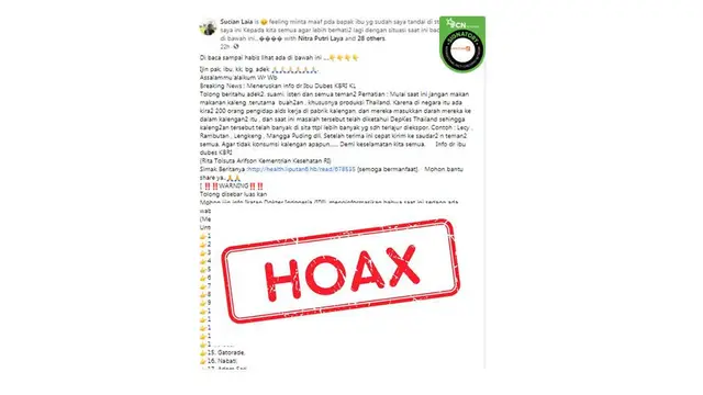 Cek Fakta makanan kaleng dari Thailand
