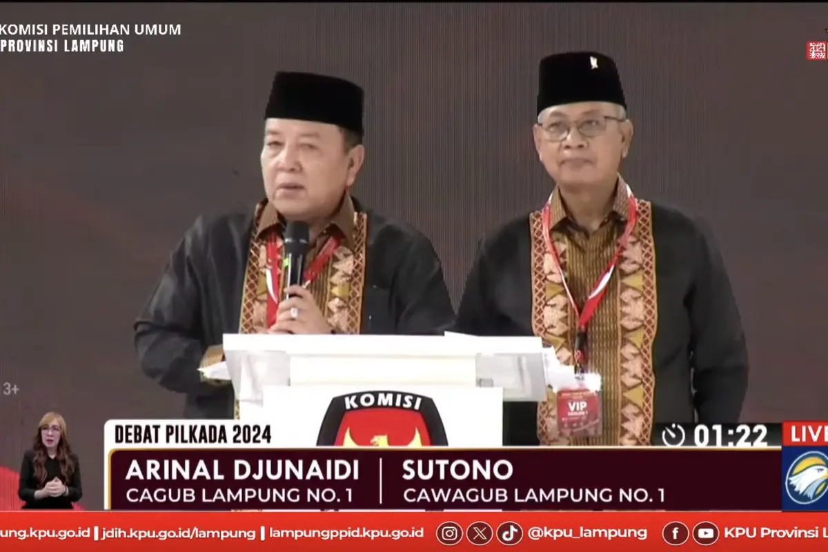 Debat Pilgub Lampung kedua yang diselenggarakan oleh KPU Lampung di Hotel Novotel, Bandar Lampung. Foto : (Istimewa).