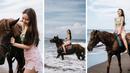 Foto kombinasi Natasha Wilona saat menunggang kuda di tepi pantai Bali. Mantan kekasih Verrel Bramasta itu terlihat sangat menikmati keindahan pantai dengan membawa kuda yang ditungganginya. (Instagram/natashawilona12)