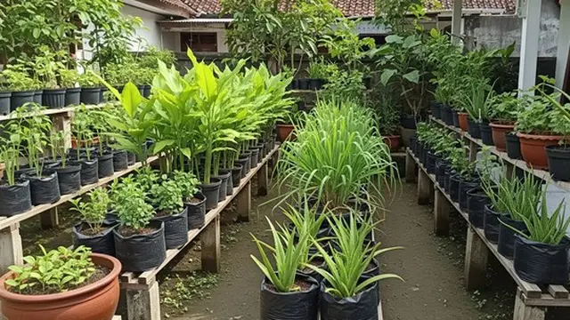Ide Pekarangan Produktif untuk Rumah yang Sering Kebanjiran (AI Generated)