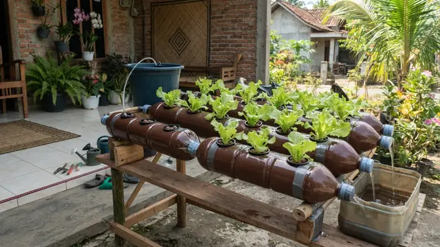 DIY Pot Hidroponik dari Botol Bekas Air Mineral dan Langkah Mudah untuk Pemula Model Nutrient Film Technique