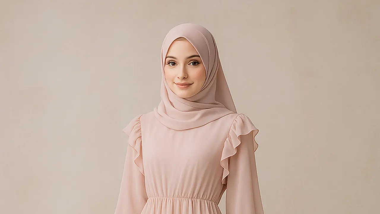 Model Gamis Ceruti Flow Ruffle Pastel
