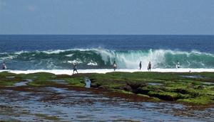 Pantai Sayang Heulang, Garut selatan. (Liputan6.com/Jayadi Supriadin)