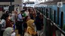 Pemerintah Provinsi (Pemprov) DKI Jakarta memberlakukan tarif Rp1 untuk transportasi umum TransJakarta, MRT, LRT pada 22 Juni 2023 bertepatan dengan HUT ke-496 DKI Jakarta. (Liputan6.com/Johan Tallo)