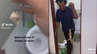 Aksi Bapak-Bapak Iseng Mancing di Toilet, Kaget Malah Dapat Biawak (Sumber: TikTok/@abu_jebat)