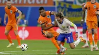Timnas Belanda dan Timnas Prancis harus puas bermain imbang tanpa gol pada laga kedua Grup D Euro 2024 di&nbsp;Leipzig Stadium, Leipzig, Sabtu (22/6/2024) dini hari WIB. Meski gagal menang, kedua tim tetap menjaga asa lolos ke perempat final Euro 2024. (AP Photo/Antonio Calanni)
