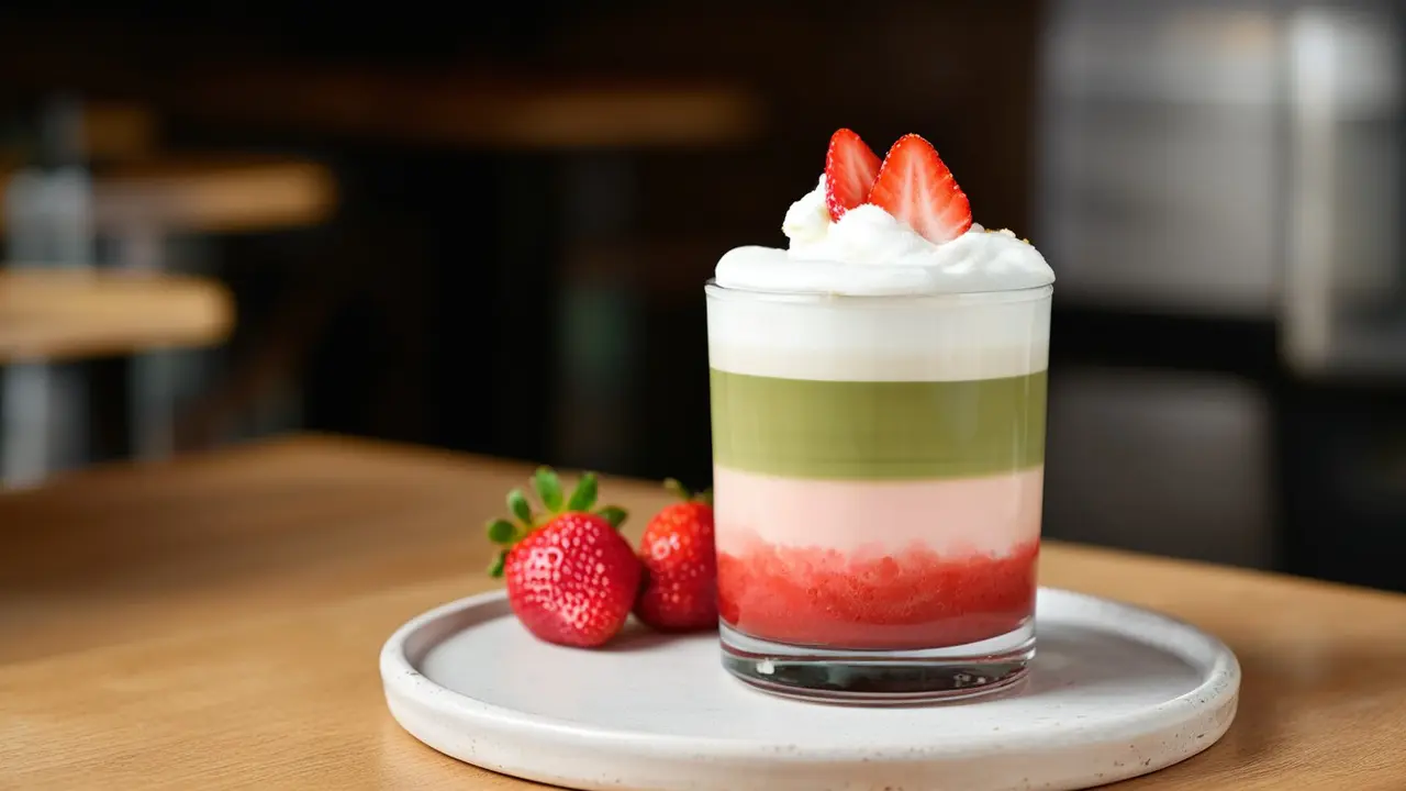 Resep Strawberry Matcha Cloud Kekinian