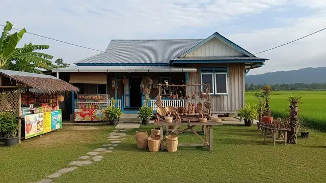 Rumah Kampung dengan Halaman untuk Usaha Rumahan