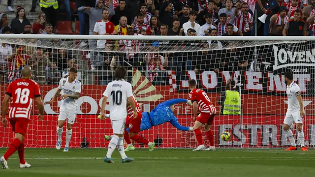 Foto: Dipecundangi Girona, Real Madrid Kian Sulit Kejar Barcelona di Puncak Klasemen Liga Spanyol