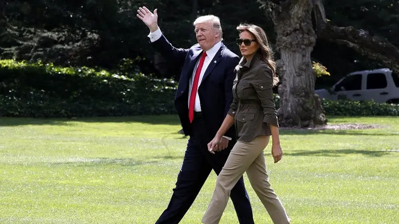 Presiden Amerika Serikat Donald Trump dan Ibu Negara Melania Trump