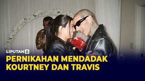 VIDEO: Kourtney Kardashian dan Travis Barker Menikah di Las Vegas, Bajunya Bikin Gagal Fokus